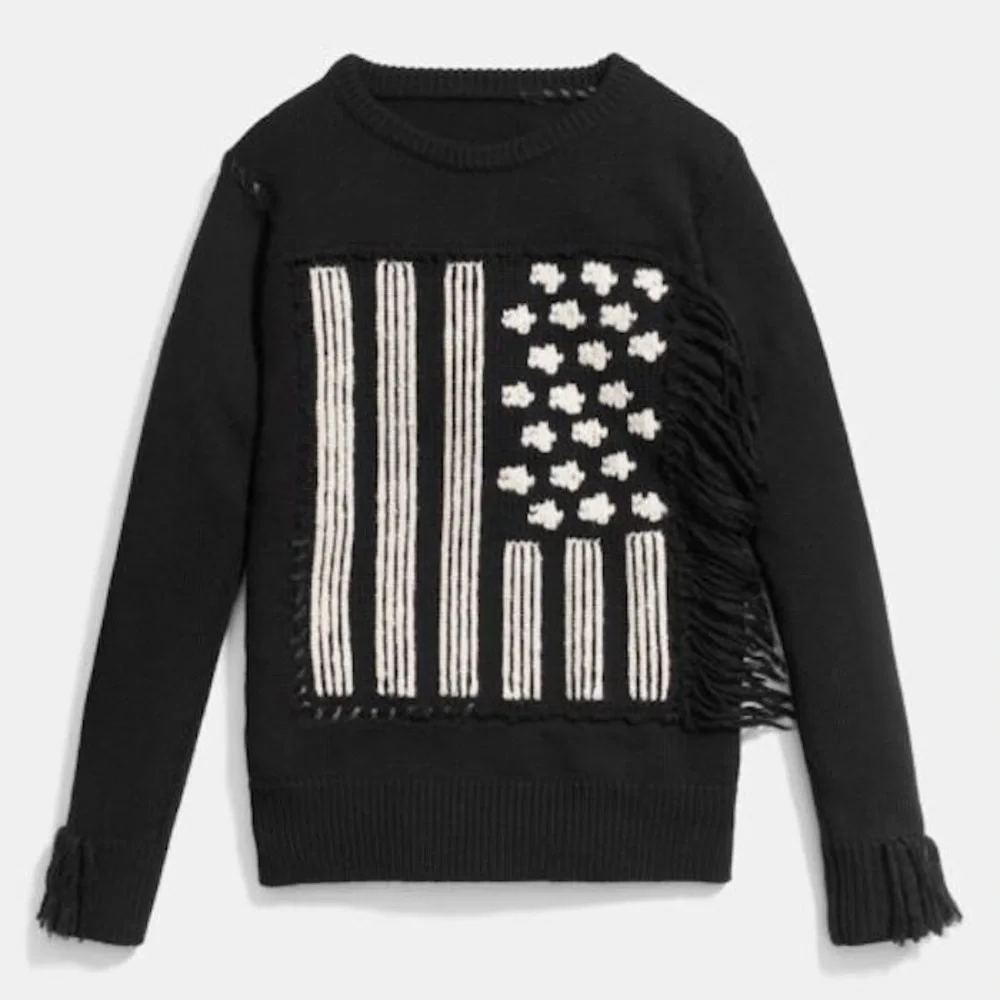 Coach Merino Wool Flag Intarsia Sweater